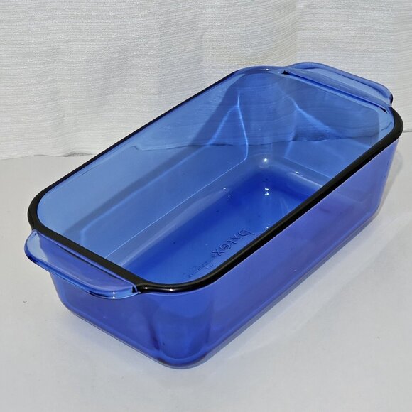 Pyrex 213-R Originals Cobalt Loaf Pan 8.5" vintage bread baker dish 1.5L/qt - Picture 3 of 15
